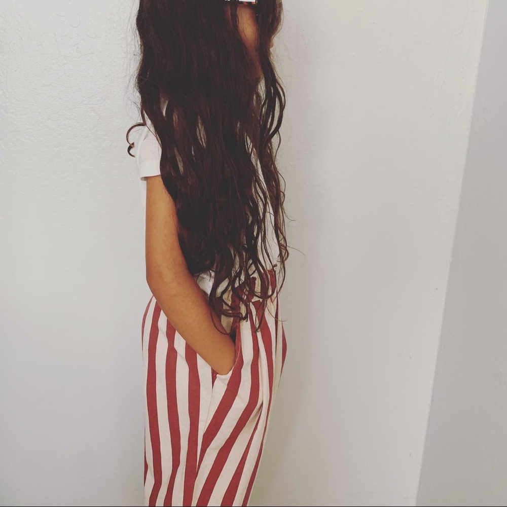 Girls striped wide leg pants